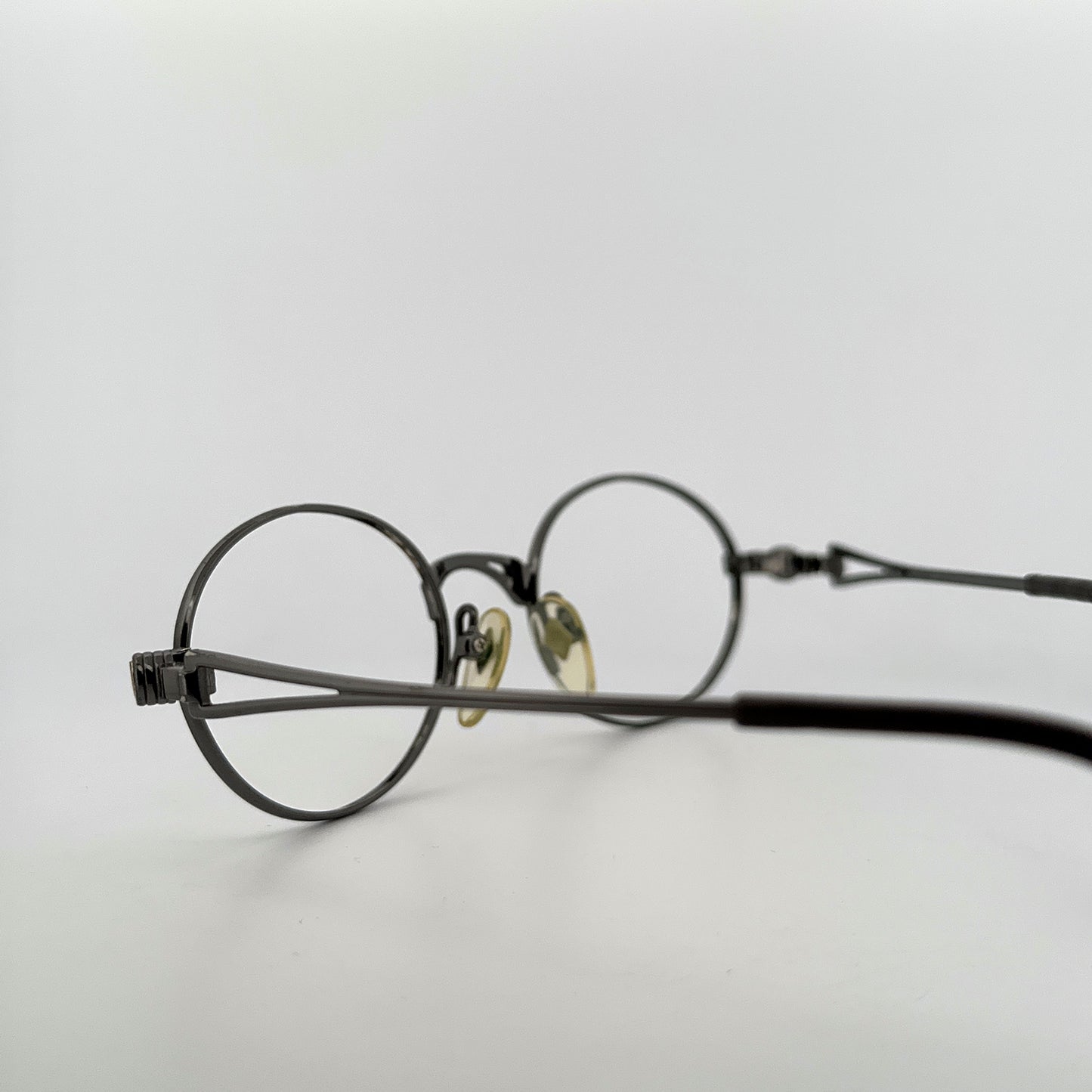 Vintage 90s Jean Paul Gaultier Oval Eyeglasses w/ Sunglasses Clip Mod 56-7202 JPG Japan