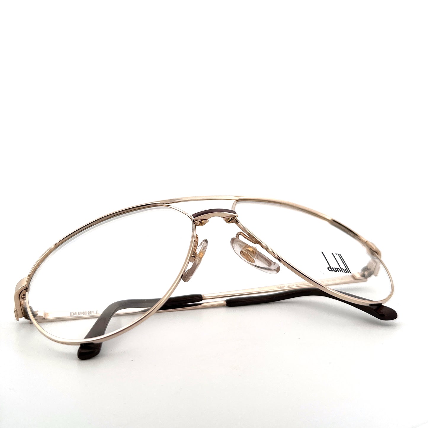 Vintage 80s Dunhill Aviator Eyeglasses Mod 6042 Size 57-15 Made in Austria