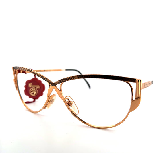 Vintage 80s Casanova Eyeglasses Frames Gold Plated Size 54-20 Made in Italy
