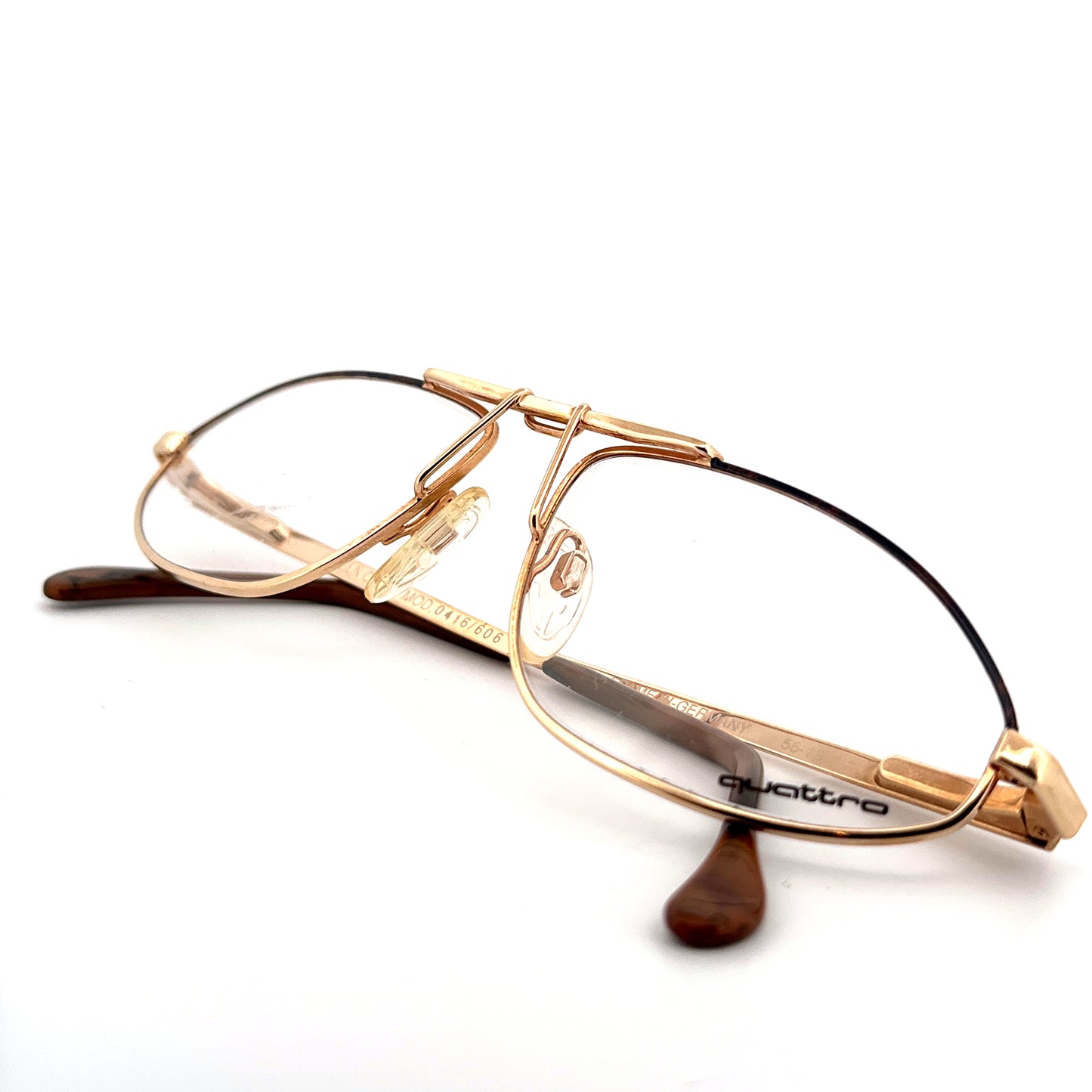 Vintage 80s Quattro 0416 Eyeglasses Frames Size 56-16 Made by Coeln Optik West Germany