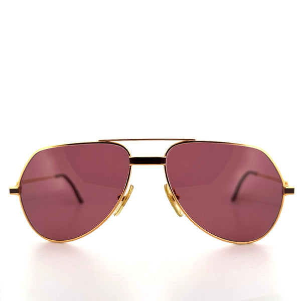 Vintage 1983© Cartier Vendome Sunglasses Red Lacquer Aviator - Medium - Made in France