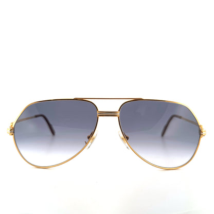 Vintage 80s Cartier Aviator Sunglasses Vendome Louis - Medium - Made in France