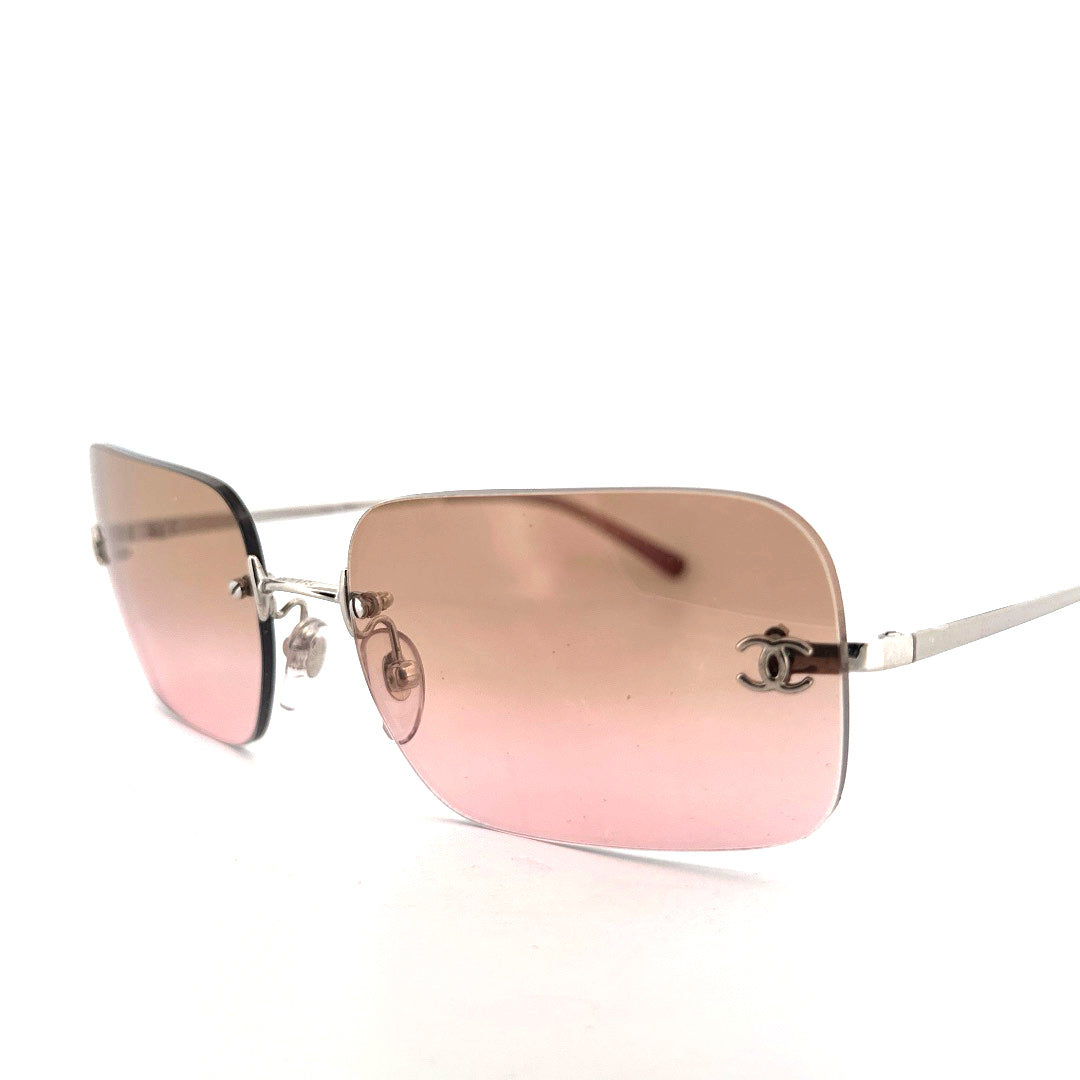 Vintage Chanel 4017 Rimless Sunglasses Large Made in Itay