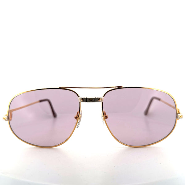 Vintage 80s Cartier Sunglasses Romance Santos - Large - Made in France
