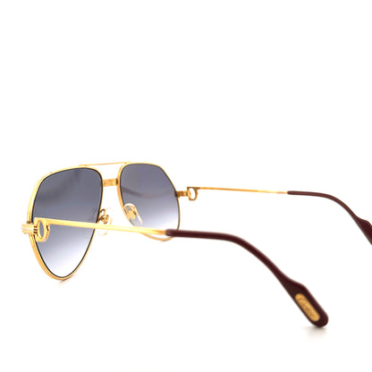 Vintage 80s Cartier Aviator Sunglasses Vendome Louis - Medium - Made in France
