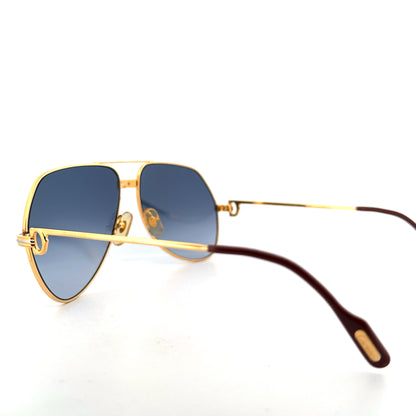 Vintage 80s Cartier Aviator Sunglasses Vendome LC - Large - Made in France