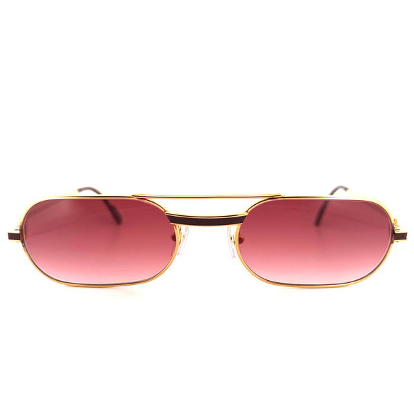 Vintage 80s Cartier Must Red Lacquer Sunglasses - Medium - Made in France