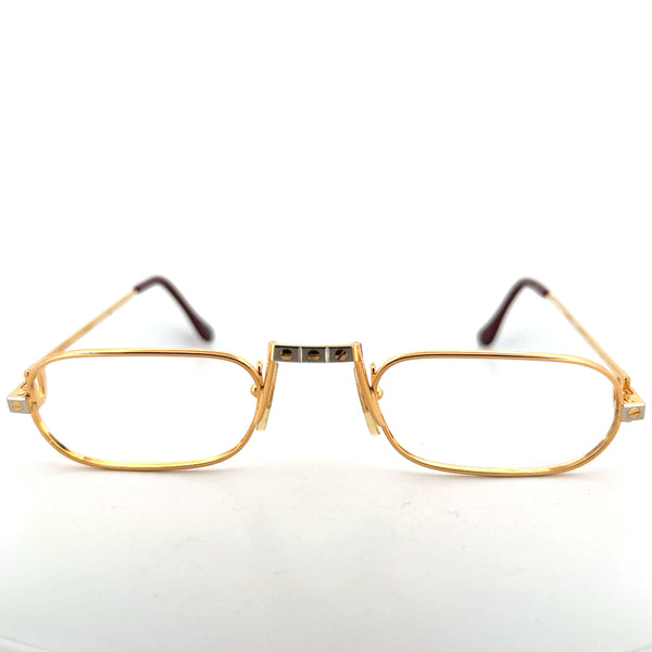 Vintage 80s Cartier Demi Lune Santos Reading Glasses - Size 50-24 - Made in France