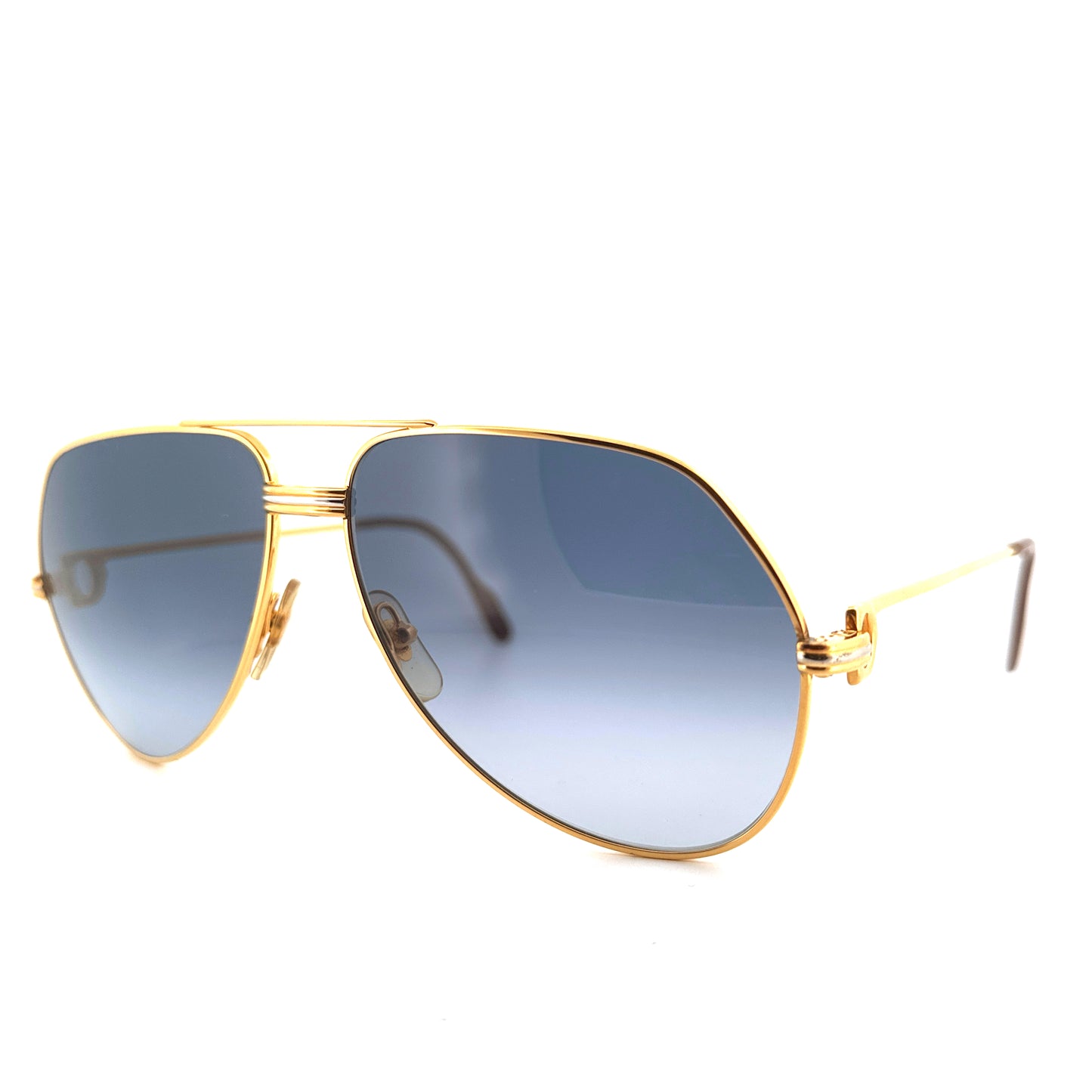 Vintage 80s Cartier Aviator Sunglasses Vendome Louis - Medium/Large - Made in France