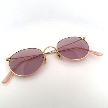 Vintage Algha 14KT Gold Filled Sunglasses Off Round - Small/Medium - Made in England