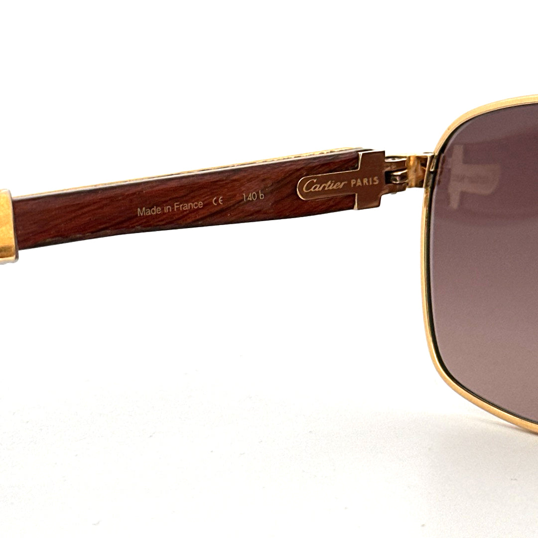 Vintage 90s ©Cartier Amboise Sunglasses Precious Wood - Small/Medium - Made in France