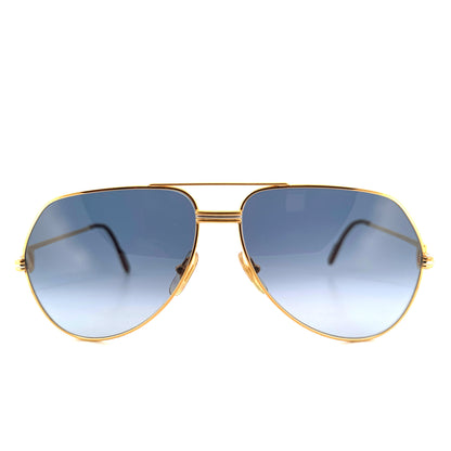 Vintage 80s Cartier Aviator Sunglasses Vendome Louis - Medium/Large - Made in France
