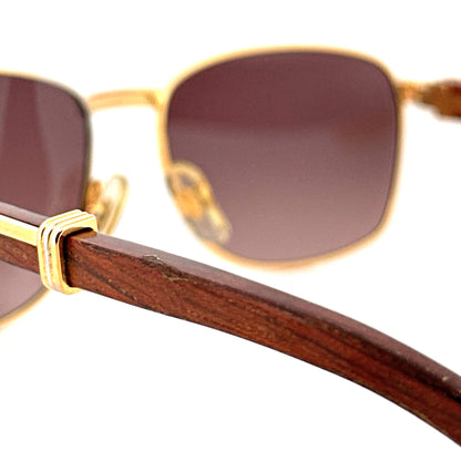 Vintage 90s ©Cartier Amboise Sunglasses Precious Wood - Small/Medium - Made in France