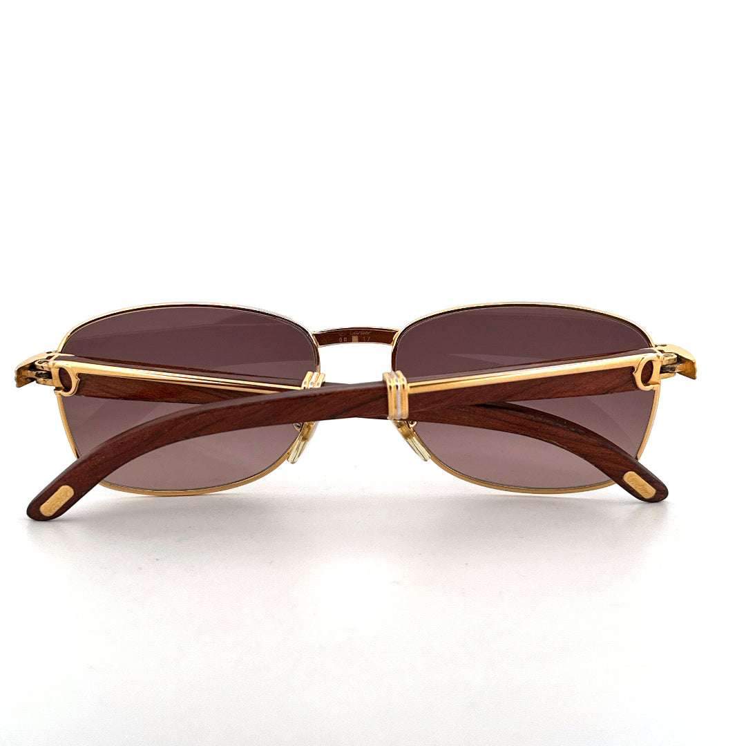 Vintage 90s ©Cartier Amboise Sunglasses Precious Wood - Small/Medium - Made in France