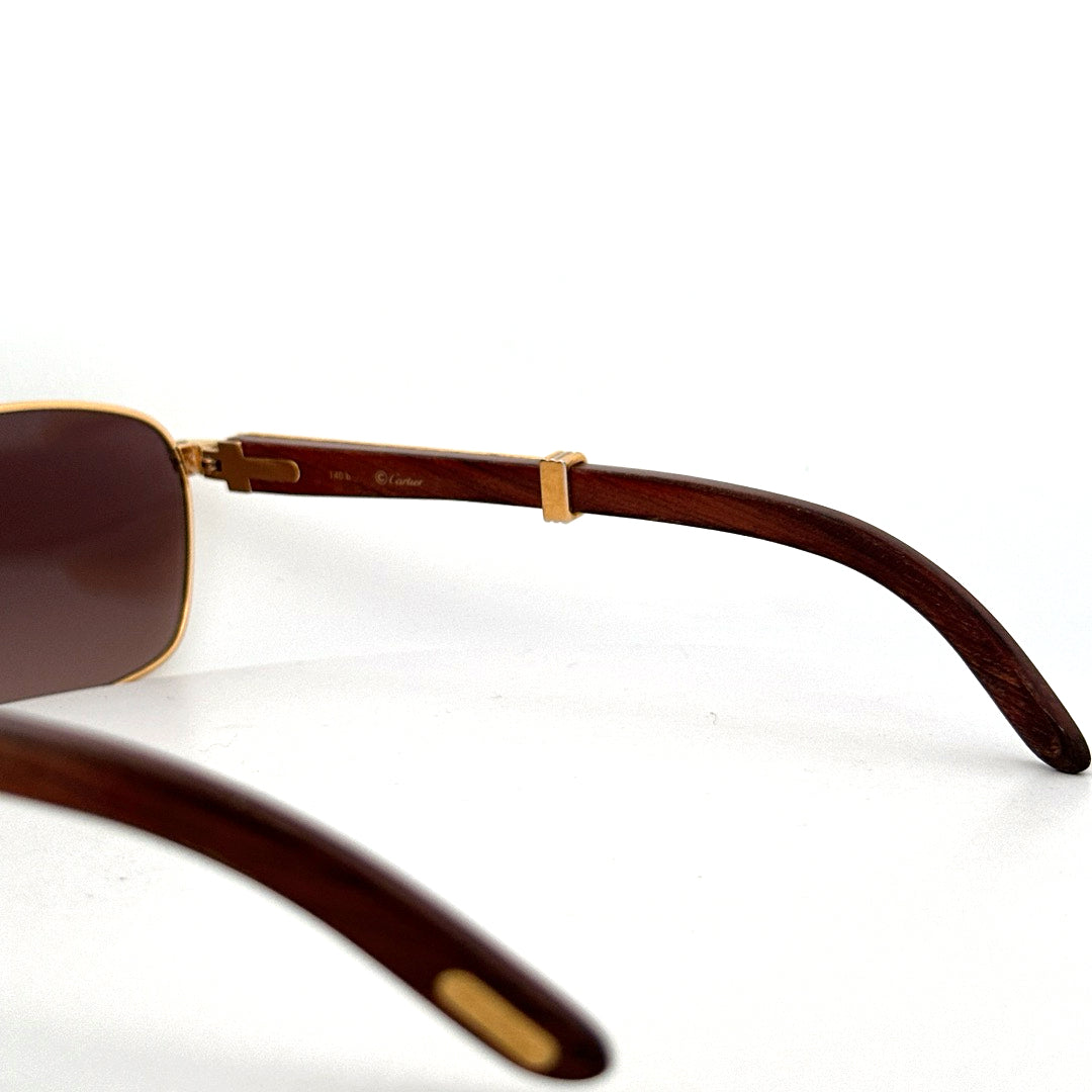 Vintage 90s ©Cartier Amboise Sunglasses Precious Wood - Small/Medium - Made in France