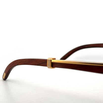 Vintage 90s ©Cartier Amboise Sunglasses Precious Wood - Small/Medium - Made in France