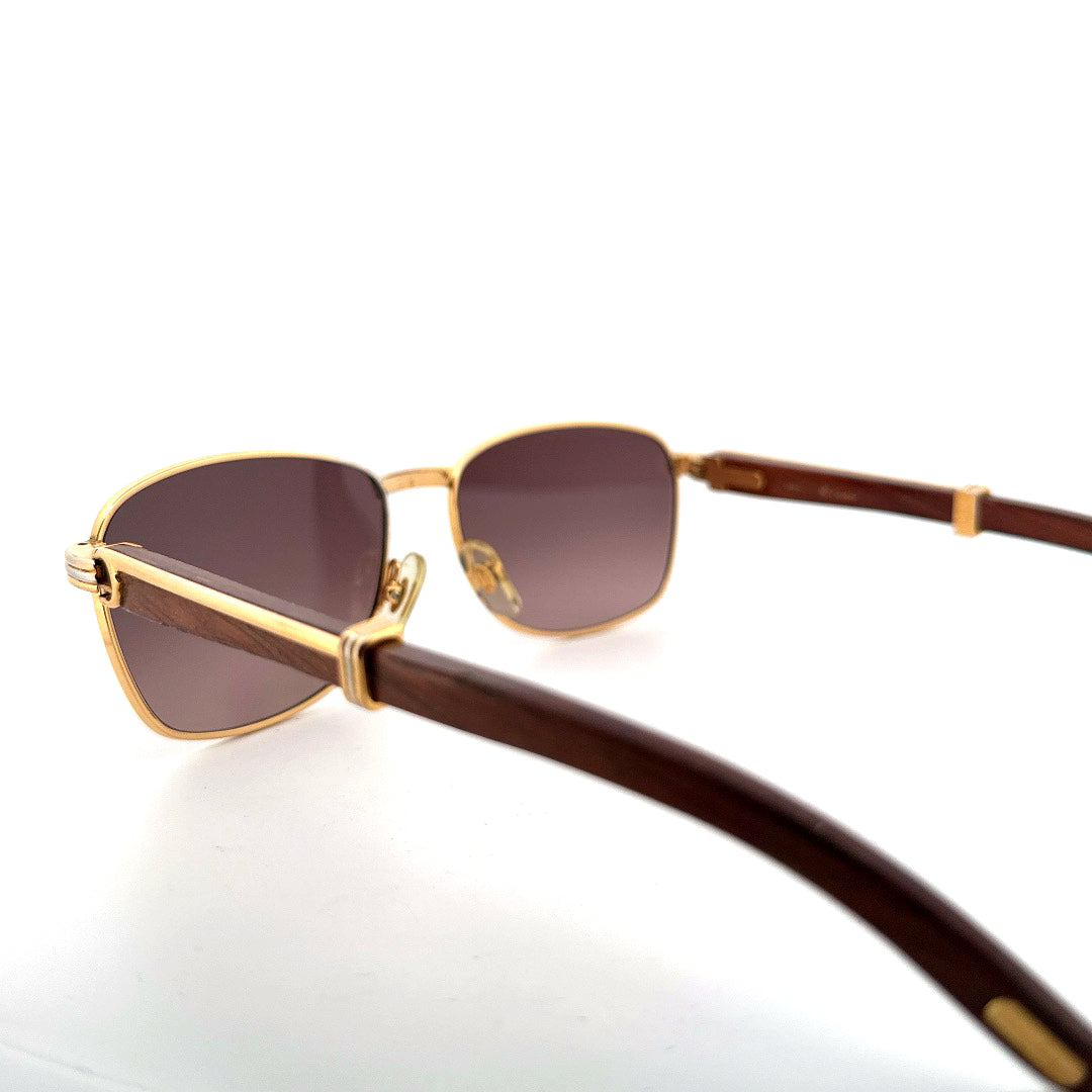 Vintage 90s ©Cartier Amboise Sunglasses Precious Wood - Small/Medium - Made in France