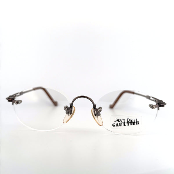 Vintage 90s Jean Paul Gaultier Rimless Eyeglasses Frames Mod 55-8108 Made in Japan