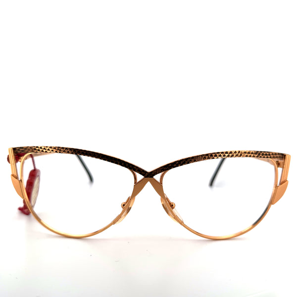 Vintage 80s Casanova Eyeglasses Frames Gold Plated Size 54-20 Made in Italy